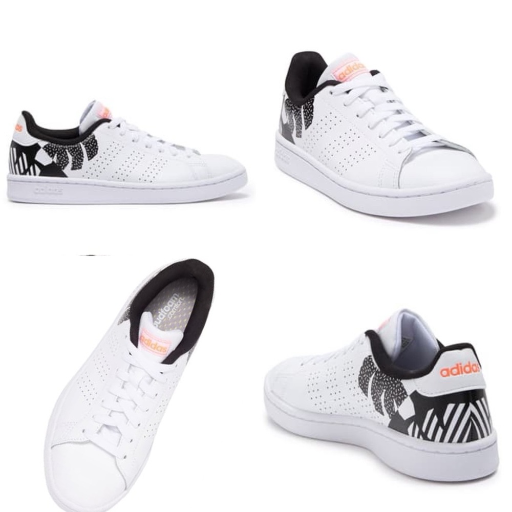 Adidas black geo pattern advantage sneaker